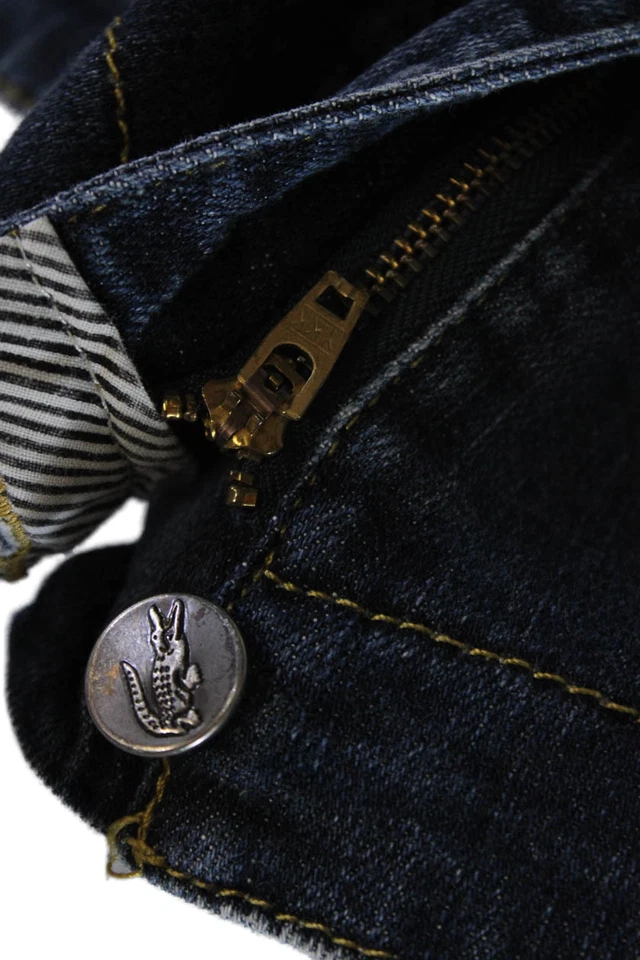 Lacoste Womens Cotton Zip Button Lined Mini Denim Skirt Blue Size EUR 46 - Image 4 of 4