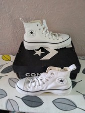 Converse Chuck Taylor All Star Lugged Lift All White  Hi Tops Size 4 UK