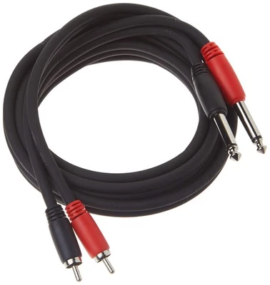 PDR1406 Câble double RCA mâle vers double mono 6,35 mm mâle 1,8 m - Photo 1/4
