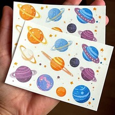 Temporary tattoo sheet Planets, Universe, Cute Kids Tattoos, Space Tattoos