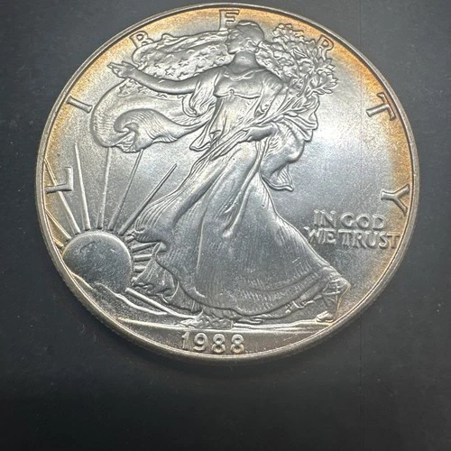 1 Oz .999 Fine Silver 1988 Walking Liberty Eagle One Dollar Coin Bullion 08 Tone