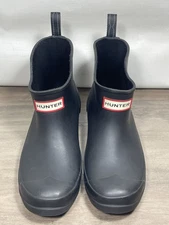 Hunter womans Original  Rain Boot short bootie black 36 US 5
