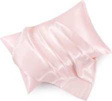 Blush Pink Satin Pillowcase Standard Set of 2 W/ Envelope Closure Blush Pink