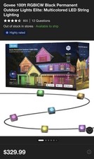 Govee 100ft RGBICW BLACK Permanent Outdoor Lights Elite NEW/OPEN BOX