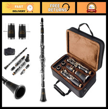 Bb Clarinet 17 Keys ABS Material, Beginner-Friendly, Wide Tone Range, 2 Barrels