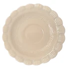 Set-7 Macbeth-Evans Cremax Ivory 6" Saucers, Uranium Glow, Depression Glass EUC