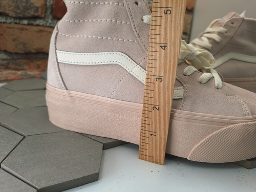 Vans Sk8-Hi Tapered Stackform Suede Shell Pink Platform Sneaker Women Sz 9 - Picture 4 of 11