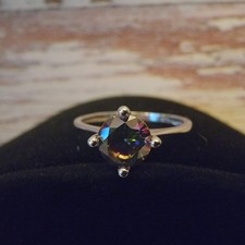 sterling silver mystic topaz ring size 6