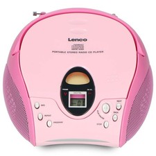 Lenco SCD-24 Pink - Tragbares FM-Radio mit CD-Player - Kopfhöreranschluß - Rosa