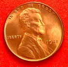 1941-P Lincoln Wheat Cent Penny GEM RD BU From an Original Bank Roll