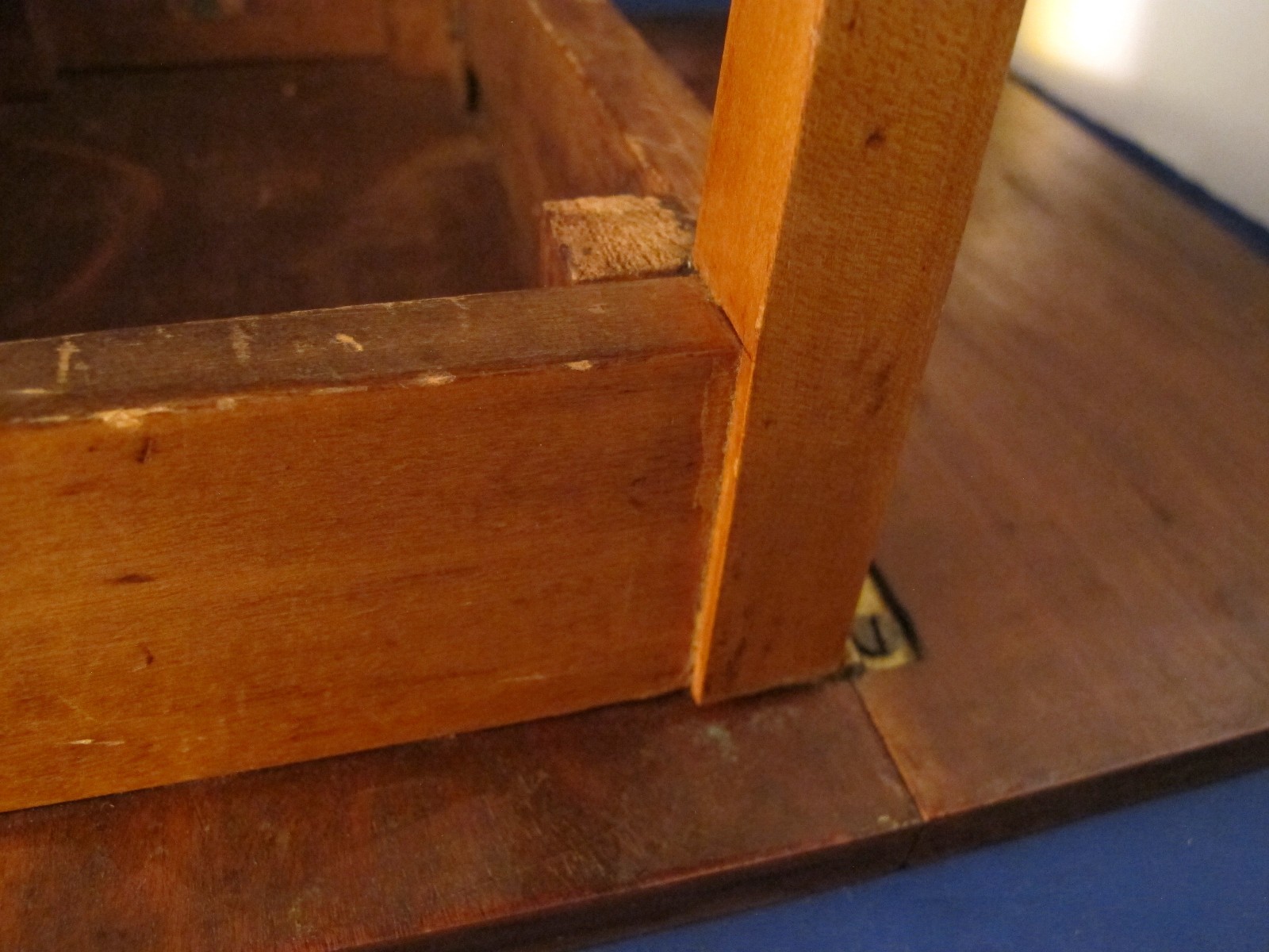 vintage wood salesman sample drop leaf table (folk art ?)