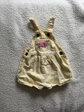 Oshkosh B'Gosh Vintage Yellow Corduroy Bubble Short Overalls Size 18 Months