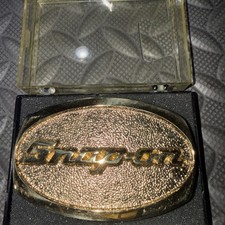 Vintage Snap-On Chrome on Brass Belt Buckle SPP-509 Made In USA! Gold!!!