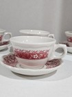 Vtg~Syracuse China~Restaurantware~Strawberry Hill~ Set of 4~Teacup & Saucers~USA — photo 2