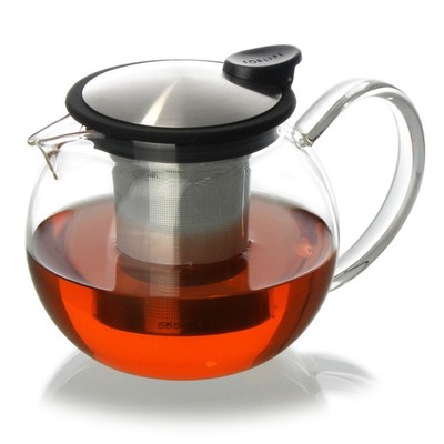 Bola Glass Teapot with Basket Infuser, 25oz./750ml., Black Graphite