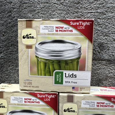 Kerr Ball Wide Mouth Jar Lids 5 Boxes of 12 Lot Total 60 Sure Tight Lids