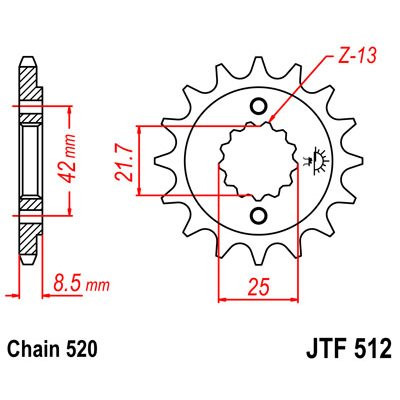 43986 - kompatibel mit KAWASAKI GPZ 550 (ZX550A) 550 1984-1989 Kettenrad mit Gum