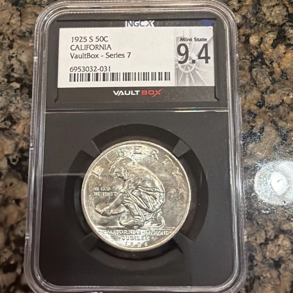 1925 S California Commemorative Half Dollar NGC MS64 Mint State VaultBox Silver - Image 2 of 4