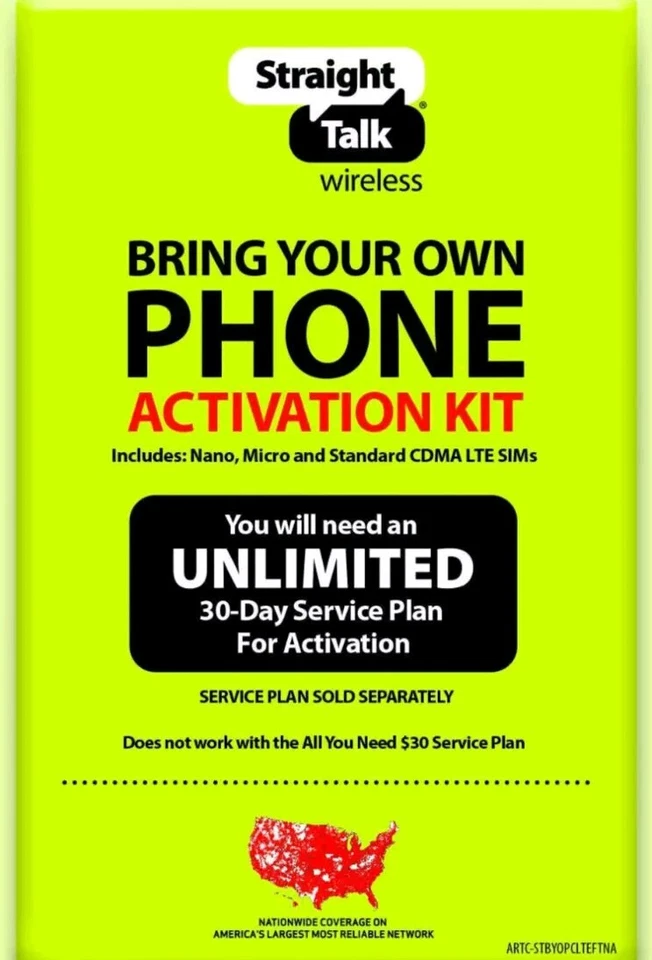Straight Talk SIM Card Verizon Network 4G LTE Activation CDMA Kit with Sim Tool - Image 3 of 3