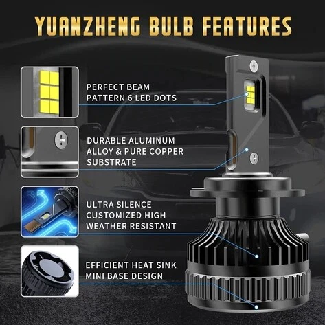 VLAND D2S D2C D2R D2H D4C D4S D4R LED Headlight Bulbs 6000K 50W High Low beam - Picture 5 of 9