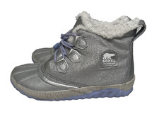 Disney x Sorel Frozen Out n About Winter Snow Boots Big Girl Women 6 Silver