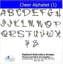 Embroidery Design Set - Cheer Alphabet(1) - 26 Designs - 9 Formats - USB Stick