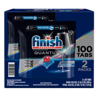 Finish Quantum Powerballs Automatic Dishwasher Detergent Tabs - 2 x 50
