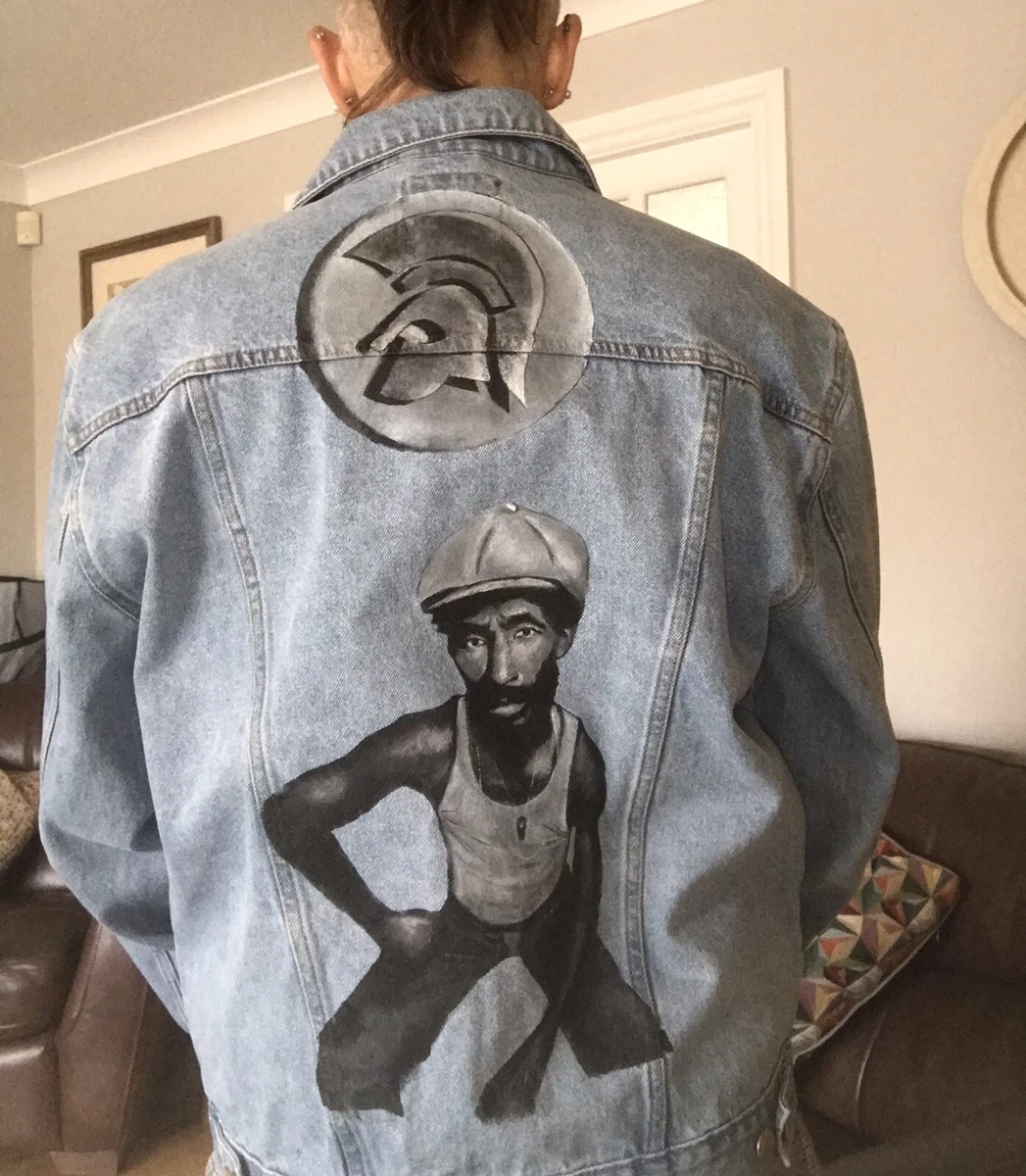 Painted denim 2025 jacket mens