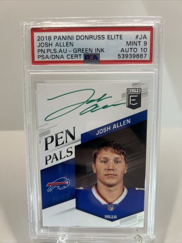 Josh Allen [Green Ink] 2018 Panini Donruss Elite Pen Pals card