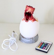 3D Dinosaur Tyrannosaurus Egg Night Light Table Lamp Touch Remote Control Color