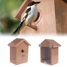 Bird Nest Box Wild Hanging Feeder With Window Wooden Nesting House Wild-Bird 