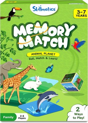 Skillmatics Board Game - Memory Match Animals, Fun & Fast for... 