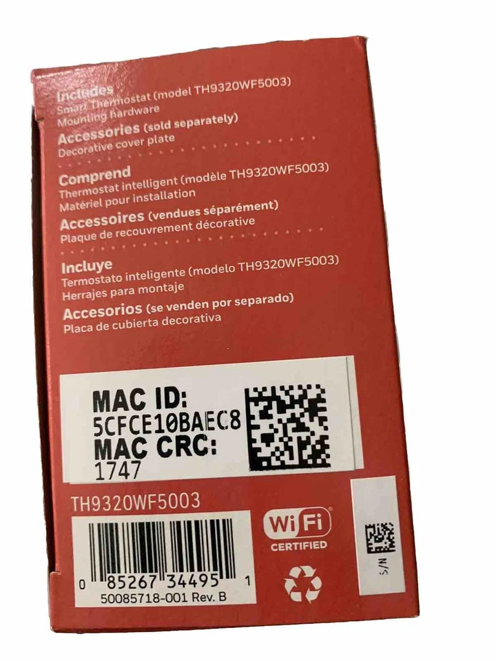 Honeywell TH9320WF5003 WiFi Touch Screen Programmable Thermostat 5-year warranty - Image 4 of 4