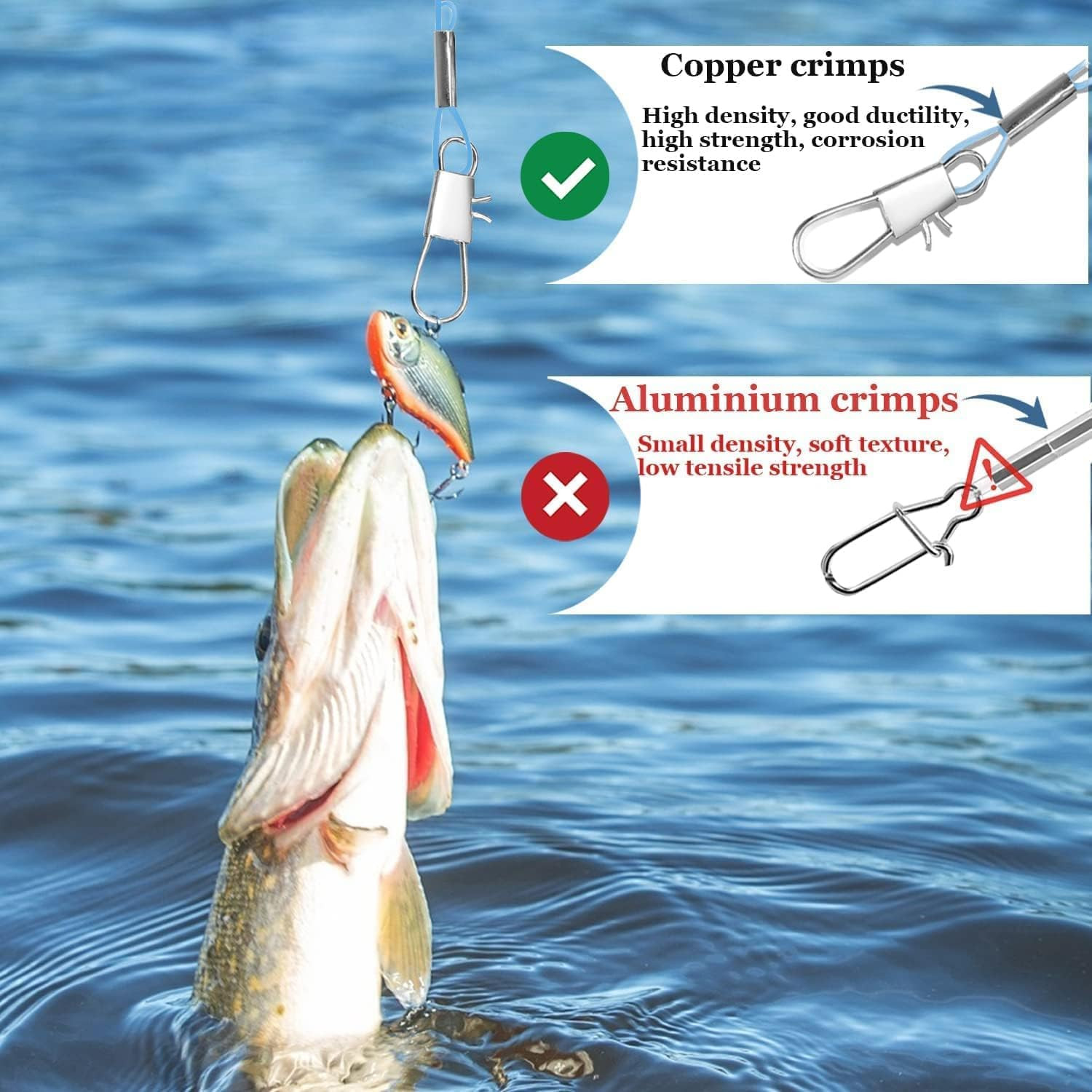 YOTO Fishing Leaders,Saltwater Tackle Rig with Swivels Snap, High-Strength Fishi