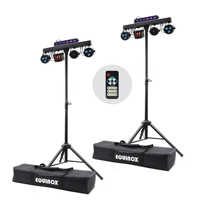 2 x Equinox Microbar Multi System Reloaded T-Bar Lighting Package - Image 1 of 4