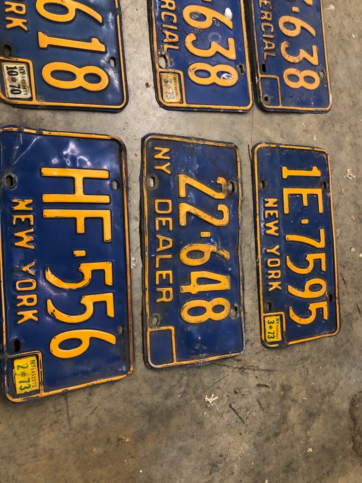 1966 67 68 69 70 71 72 w/73 Reg New York License Plate Pair NY Tag