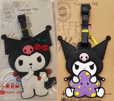 SET 2/KUROMI Hello Kitty Large LUGGAGE Travel Bag TAGS Sturdy Silicone PVC NEW 