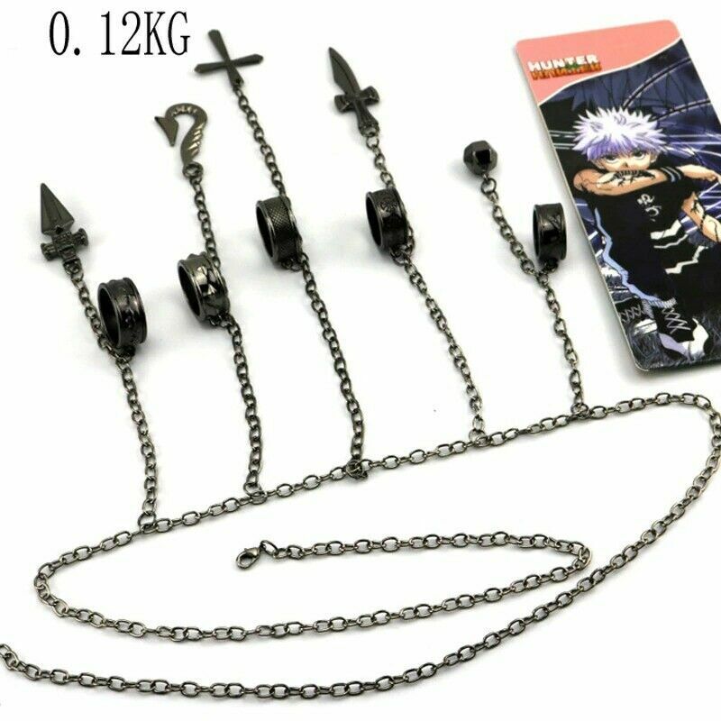 Hunter X Hunter Kurapika Chain Ring Japanese Anime Cosplay Metal Punk  Accessory