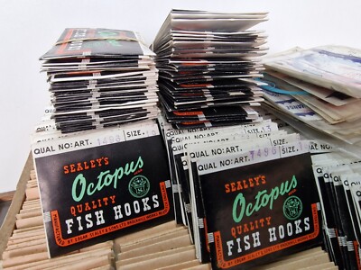 10 Vintage OCTOPUS Fishing Tied Hooks