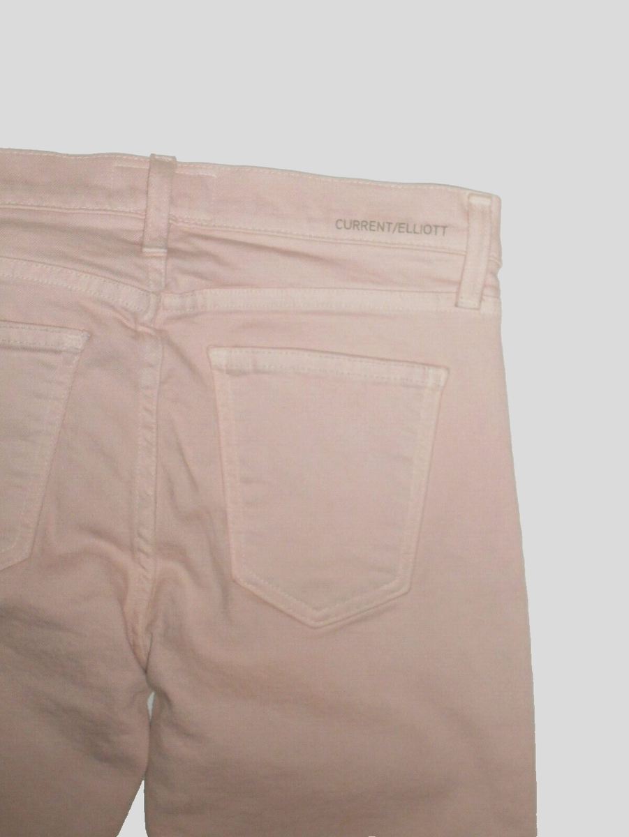 Pantalon Jean Femme Current/Elliott The Stiletto - Taille 25, Marron à Pois Blancs, Coupe Skinny Slim - Occasion Très Bon état