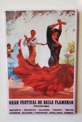 Retro Mexican Gran Festival De Baile Flamenco Programa Photo Refrigerator Magnet