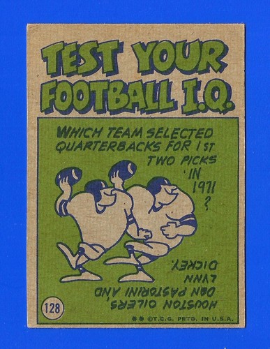 1972 Topps FOOTBALL #128 ROMAN GABRIEL IA EXCELLENT LOS ANGELES RAMS (SB3) - Picture 2 of 2