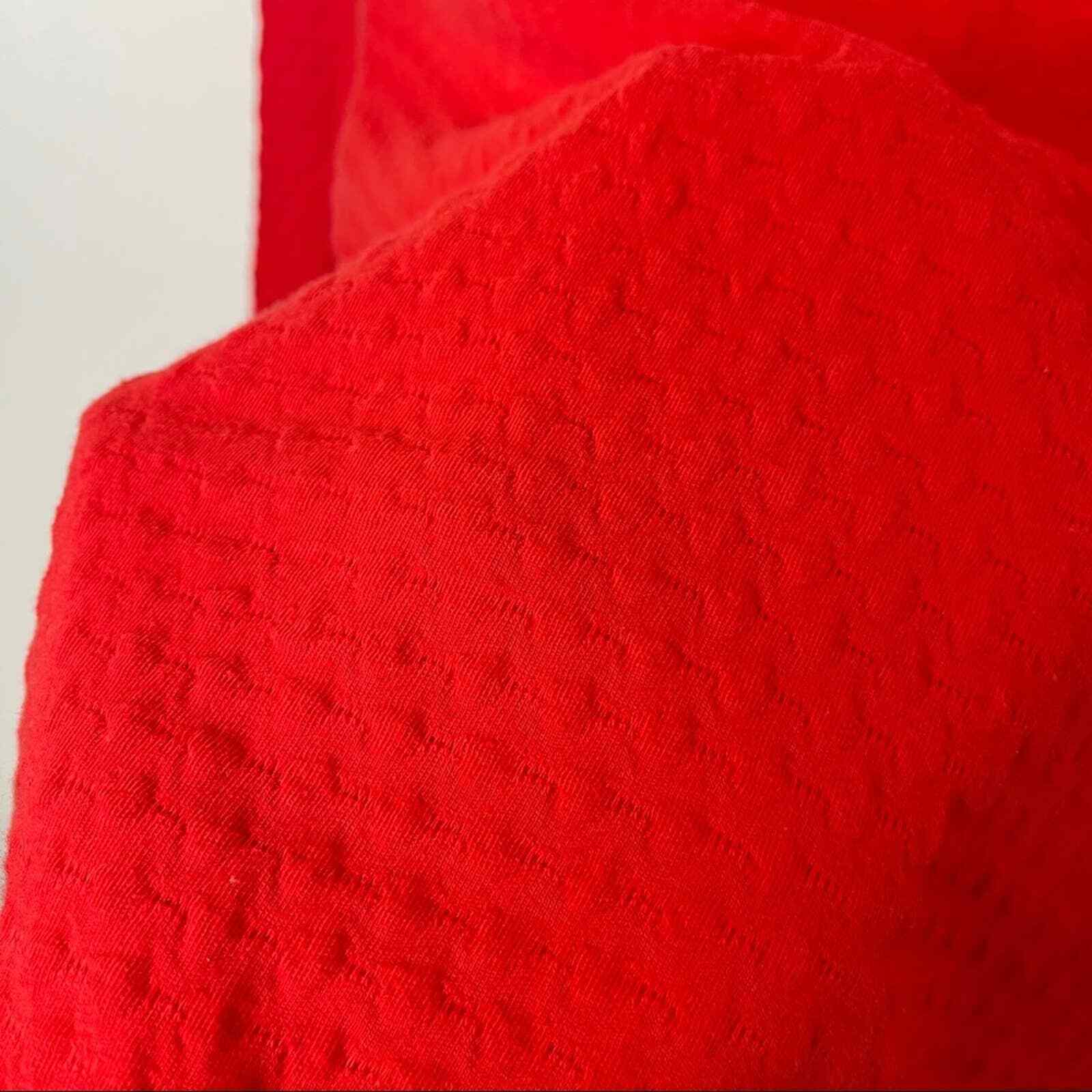 Pendleton Red Sleeved Embossed Blouse - image 3