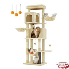 Multi-Level Cat Tree W/ Caves Scratching Posts Hammock Perch Hammock Indoor New