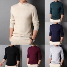 Men's Knit Sweaters Long Sleeve Fashion Pullover Tops Crew Neck Sweater