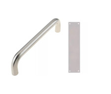 Pull handle (225mm) and Plate (300mm) set Satin Stainless Steel