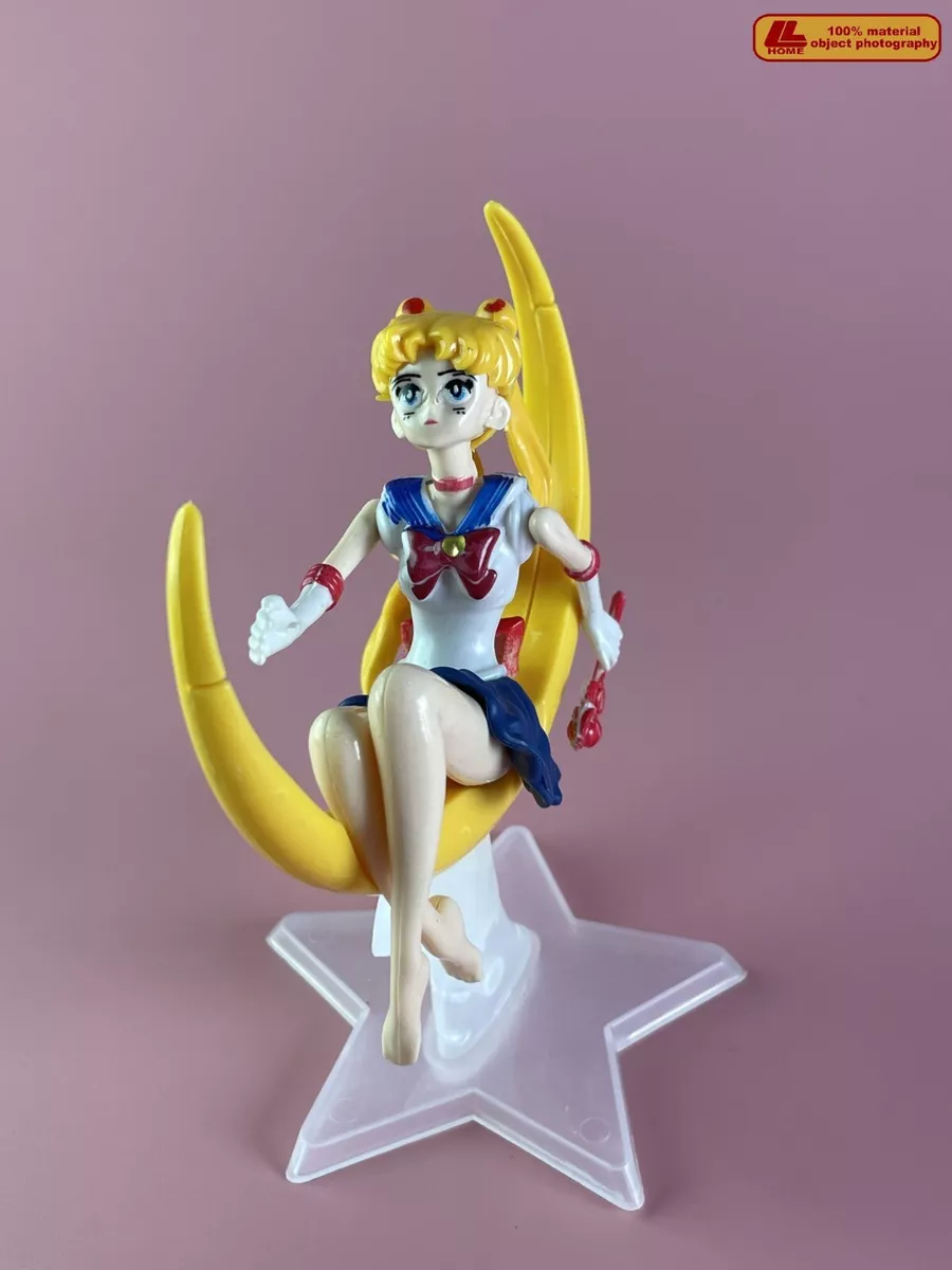 Anime Sailor Moon Tsukino Usagi Luna Sit On Moon Action Assemble Figure Toy  Gift