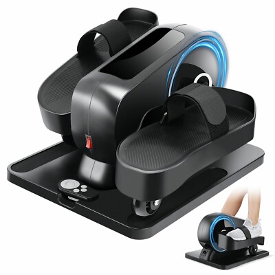 Under Desk Elliptical, 2 in 1 Ellipse Leg Exerciser While Sitting Remote Control