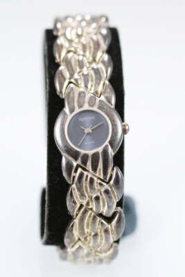 Majestron Damen Uhr Retro Edelstahl Silber Wasser Res Batt Blau Quarz