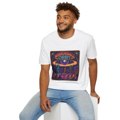 Space Disco Alien Roller Skating Retro Cosmic Unisex Softstyle T-Shirt